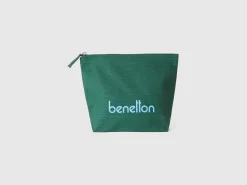 Military green clutch in pure cotton