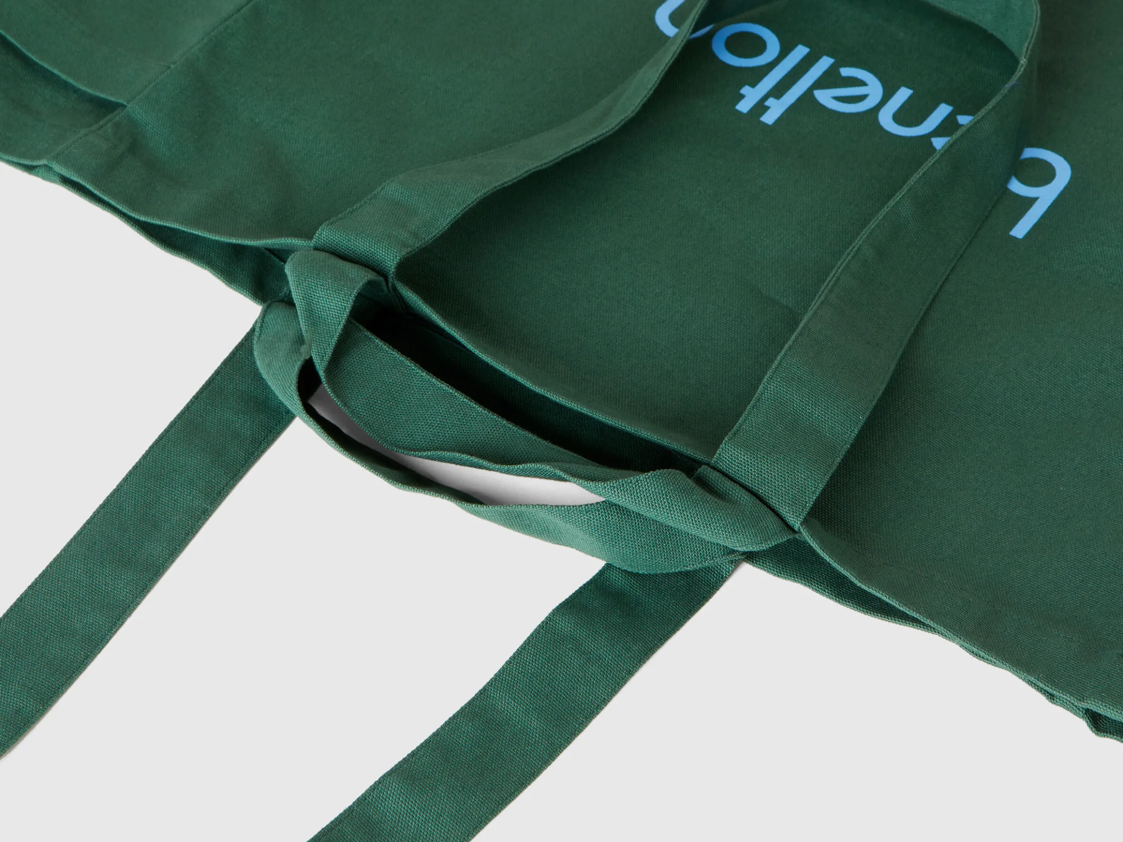 Military green tote bag in pure cotton