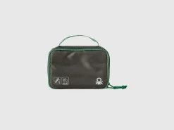 Military green travel toiletry bag with hook