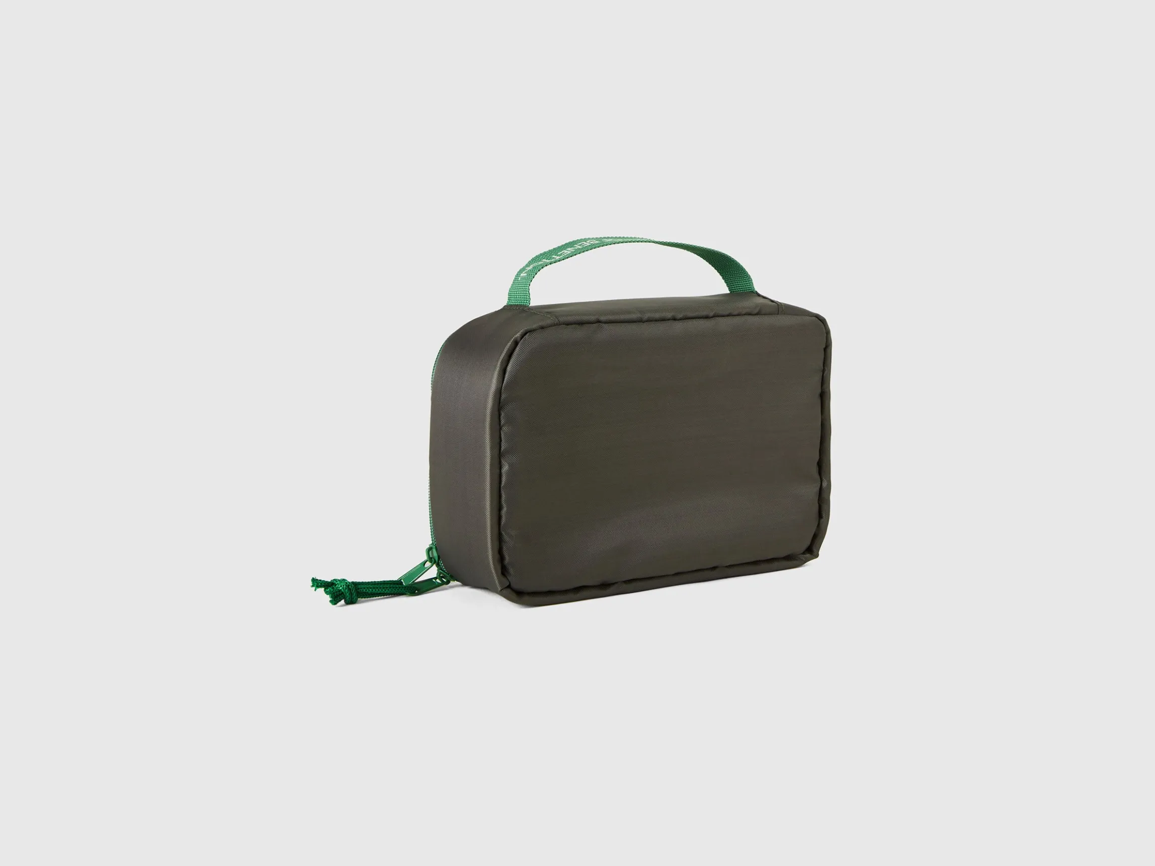 Military green travel toiletry bag with hook