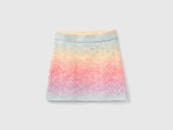 Multicolor mini skirt with cables