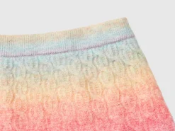 Multicolor mini skirt with cables