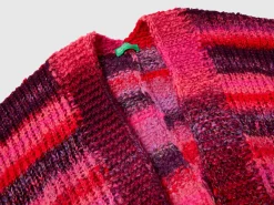 Multicolor poncho in wool blend