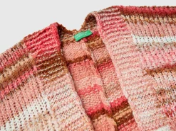 Multicolor poncho in wool blend