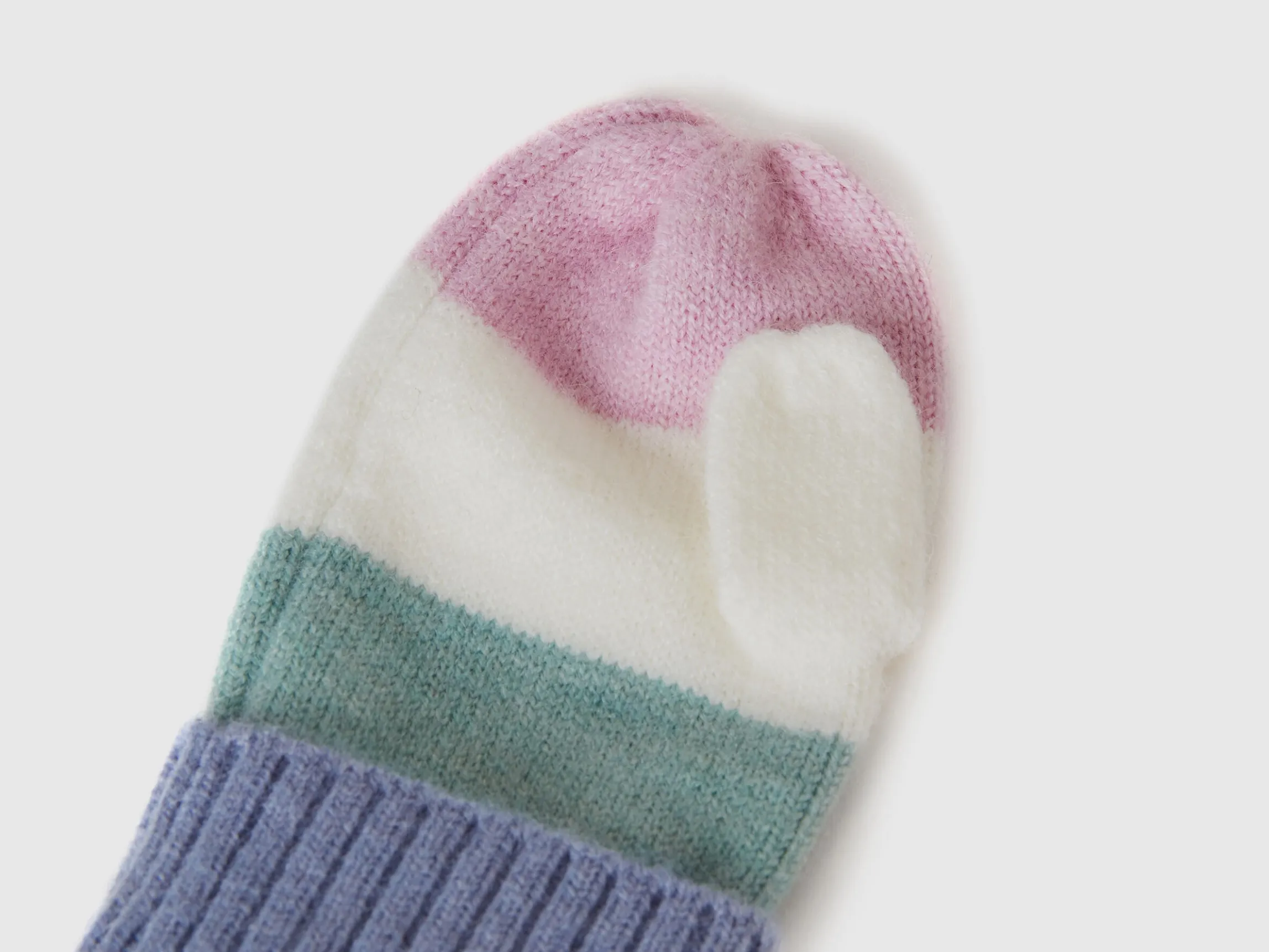 Multicolor striped mittens