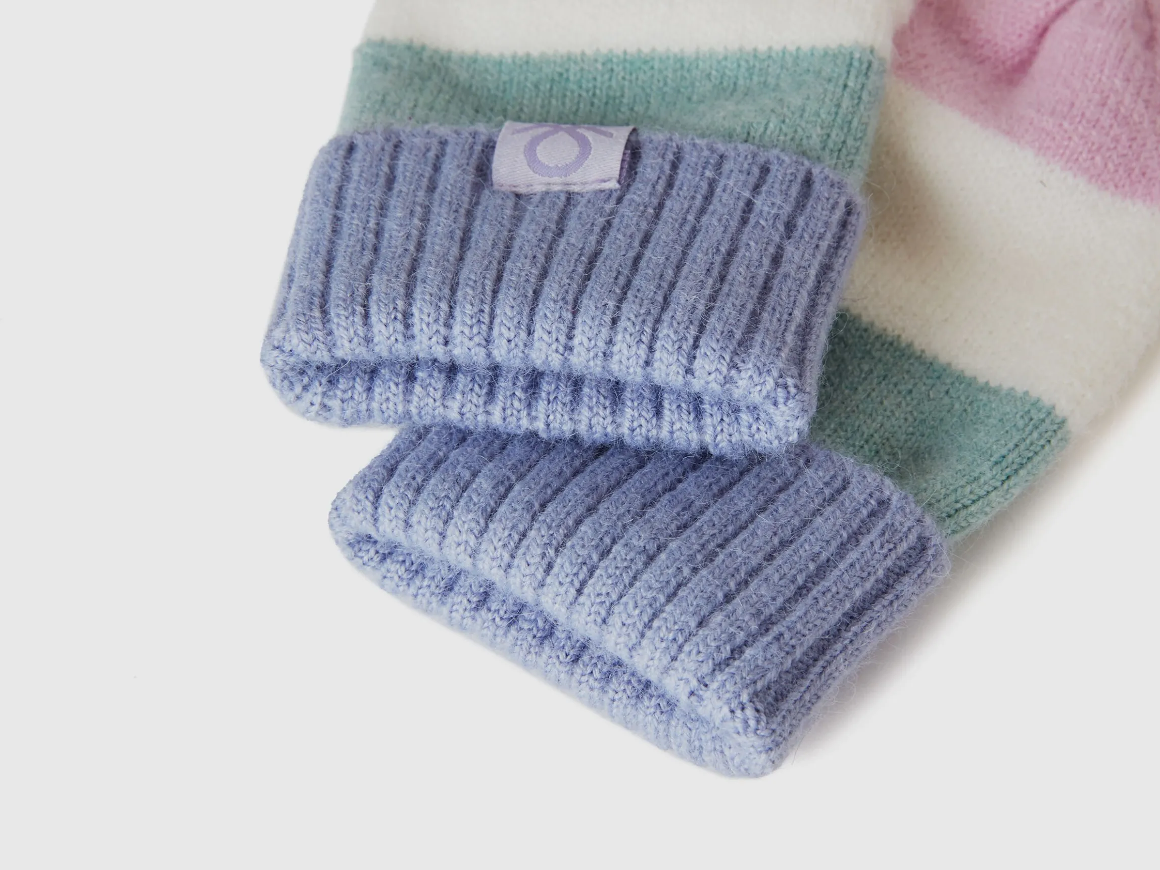 Multicolor striped mittens