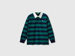 Multicolor striped rugby polo