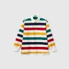 Multicolor striped rugby polo