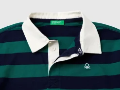 Multicolor striped rugby polo