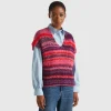 Multicolor vest in wool blend