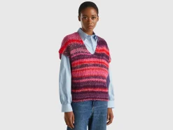 Multicolor vest in wool blend