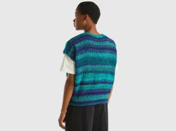 Multicolor vest in wool blend