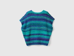 Multicolor vest in wool blend