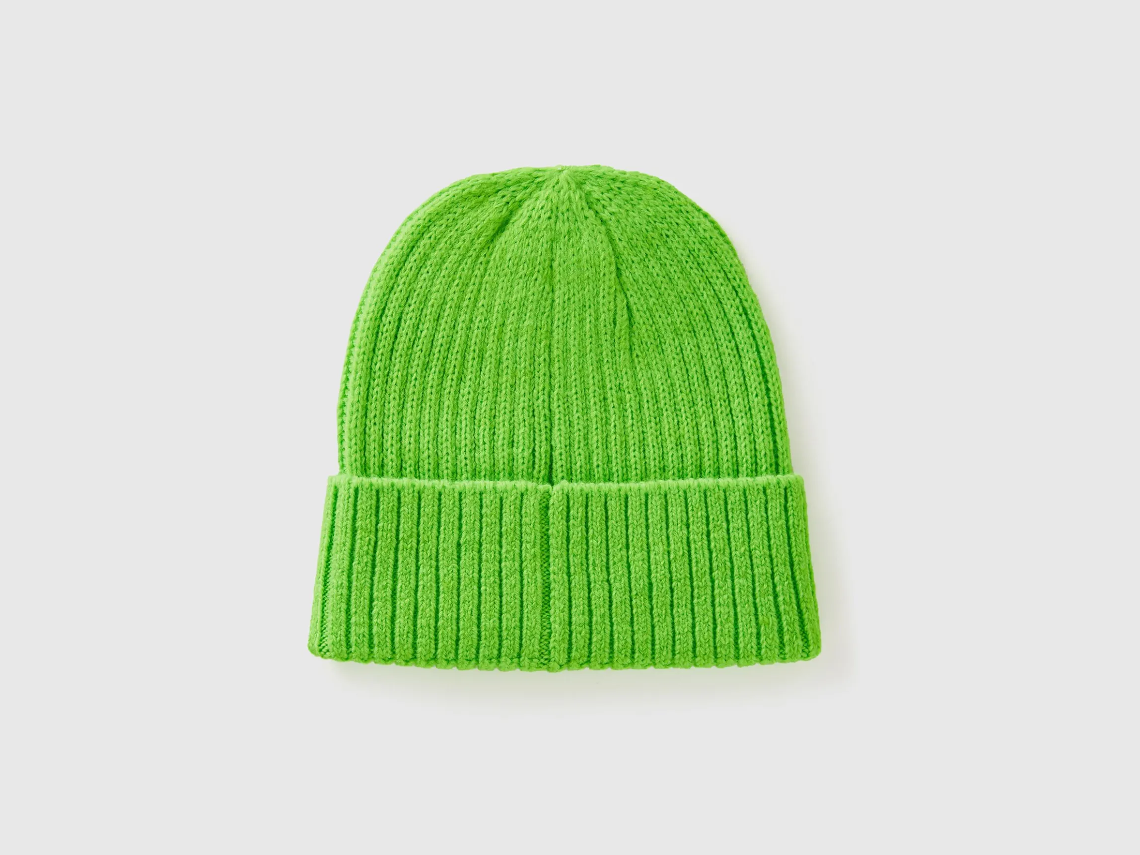 Neon green beanie with embroidery