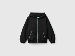 Nylon jacket with hood