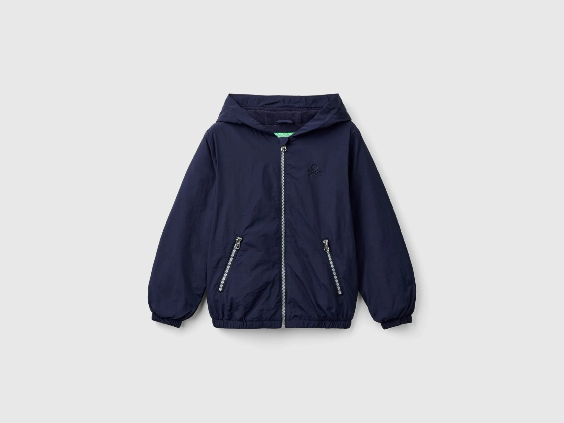 Nylon jacket with hood