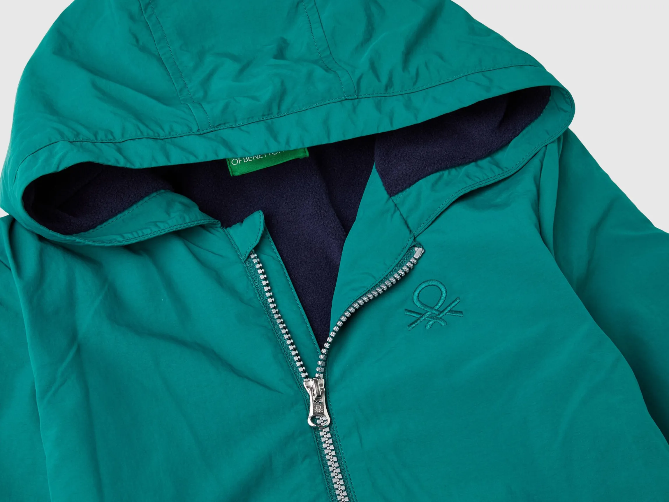 Nylon jacket with hood