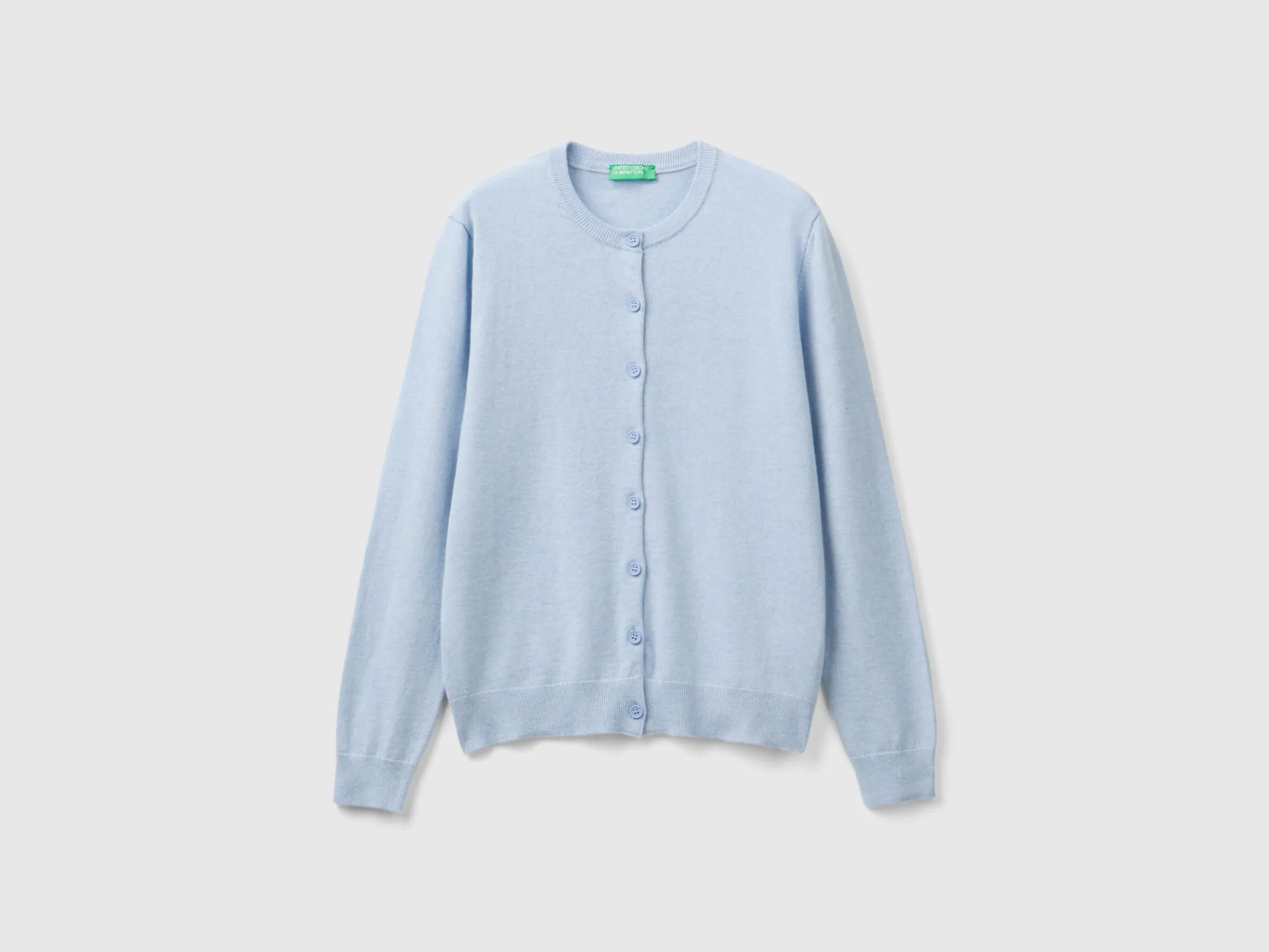 Ocean blue cardigan in wool and cashmere blend