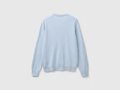 Ocean blue cardigan in wool and cashmere blend