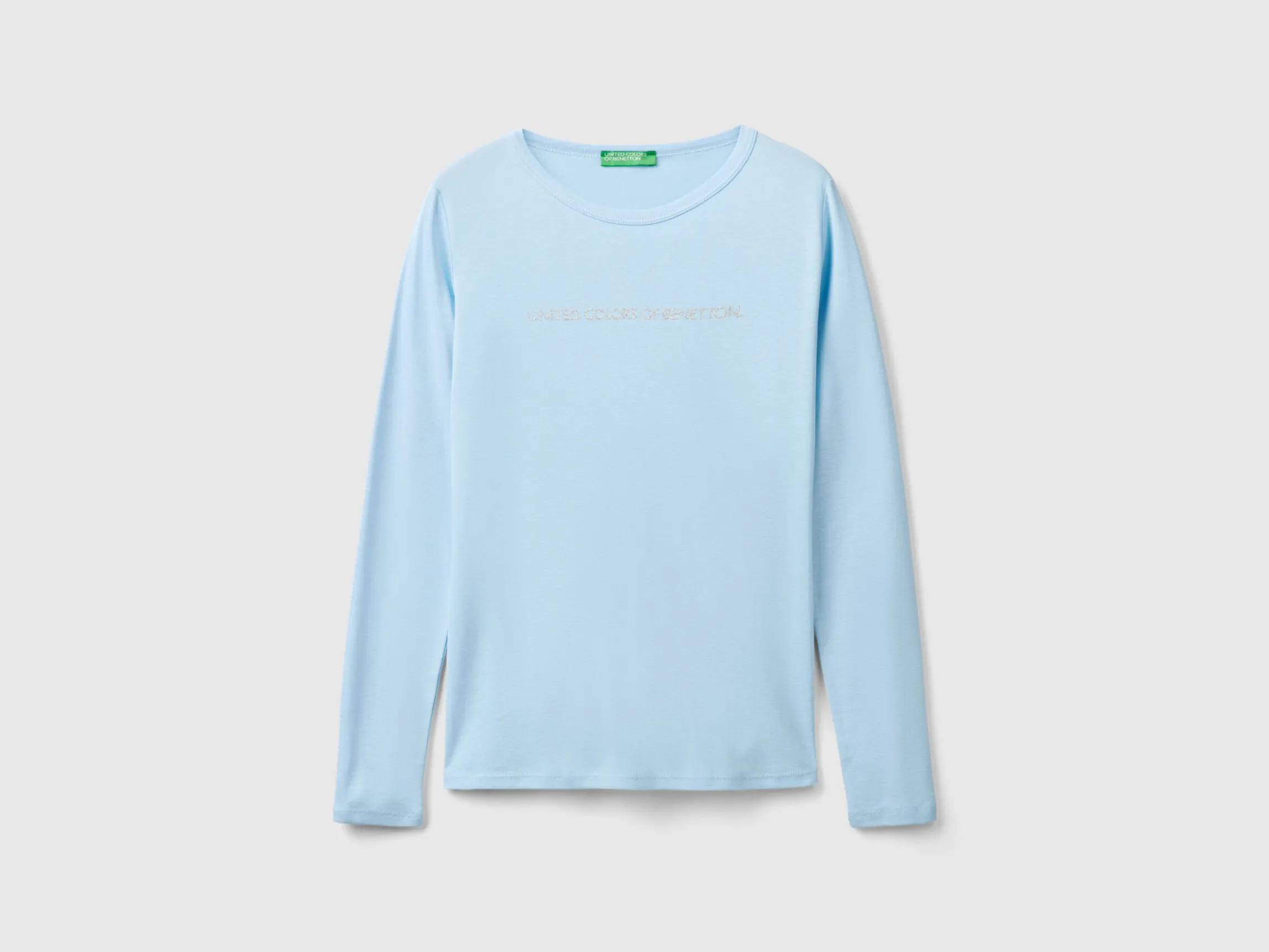Ocean blue long sleeve t-shirt in 100% cotton