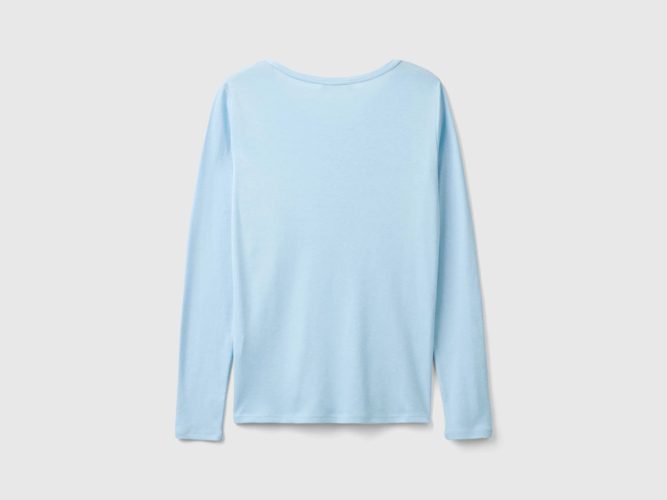 Ocean blue long sleeve t-shirt in 100% cotton