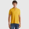 Ocher yellow regular fit polo