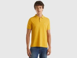 Ocher yellow regular fit polo