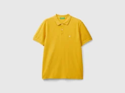 Ocher yellow regular fit polo
