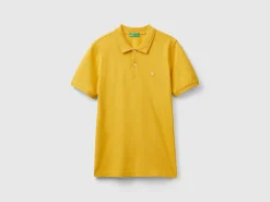 Ocher yellow slim fit polo