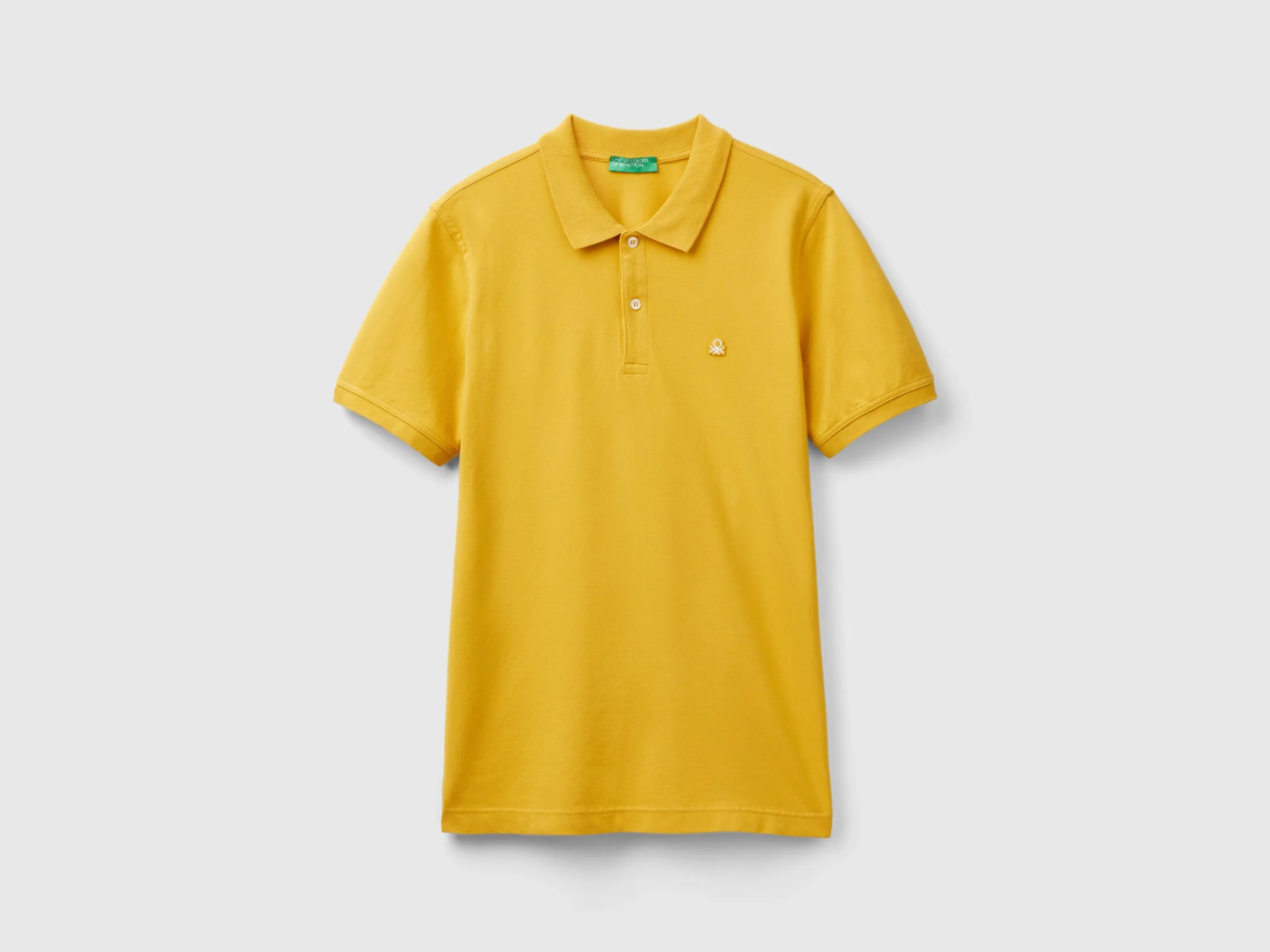 Ocher yellow slim fit polo