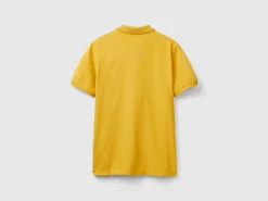Ocher yellow slim fit polo