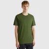 Olive green slub cotton t-shirt
