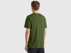 Olive green slub cotton t-shirt