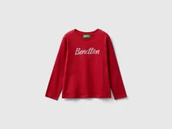 Organic cotton t-shirt with glittery print
