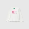 Organic cotton t-shirt with glittery print