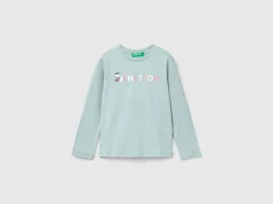 Organic cotton t-shirt with glittery print
