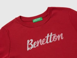 Organic cotton t-shirt with glittery print