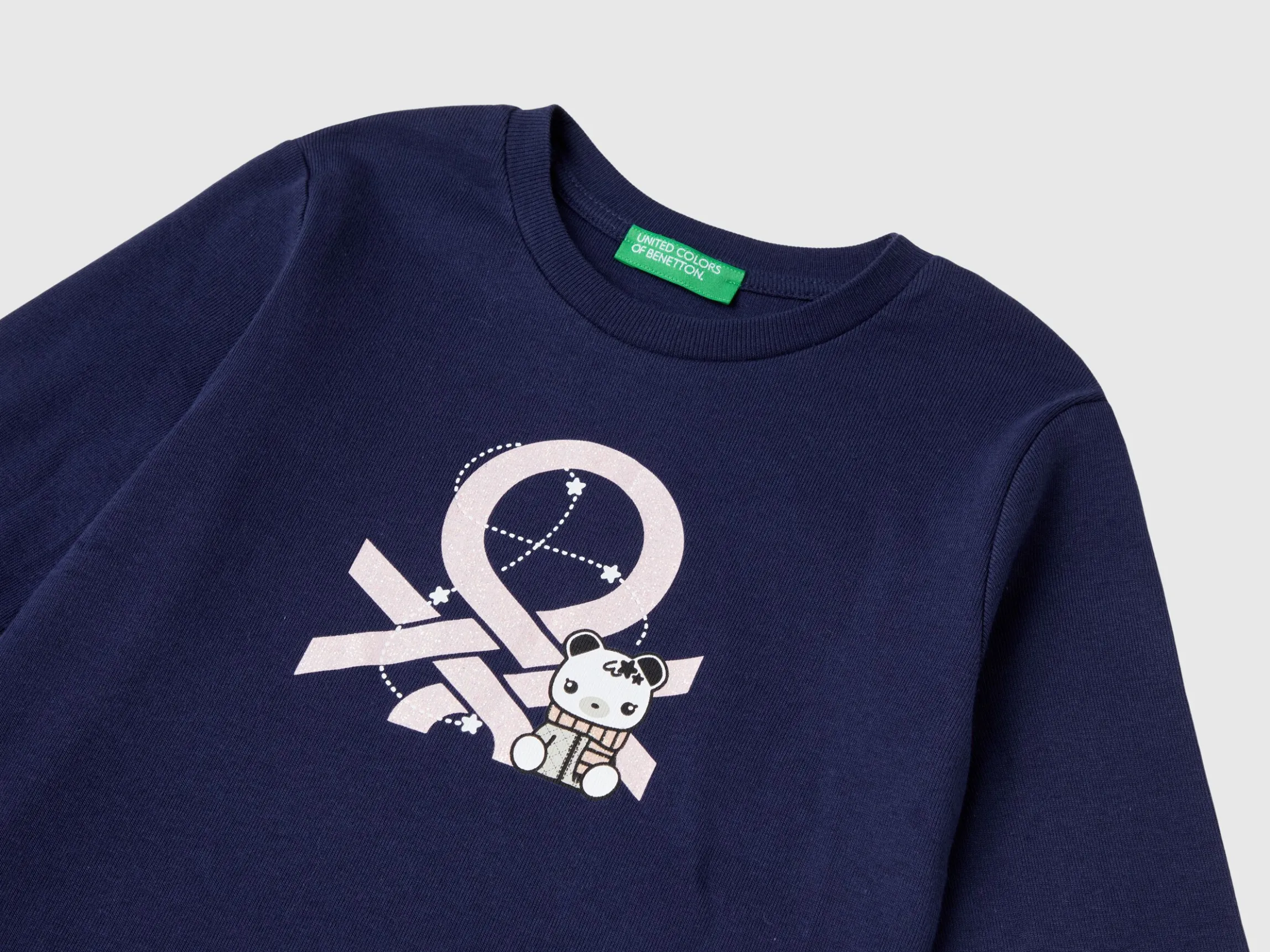 Organic cotton t-shirt with glittery print