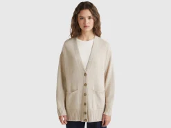 Oversized fit cardigan in wool blend