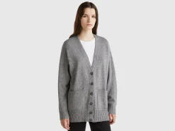 Oversized fit cardigan in wool blend