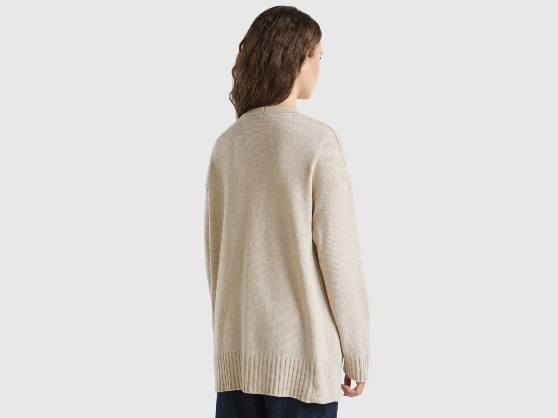 Oversized fit cardigan in wool blend