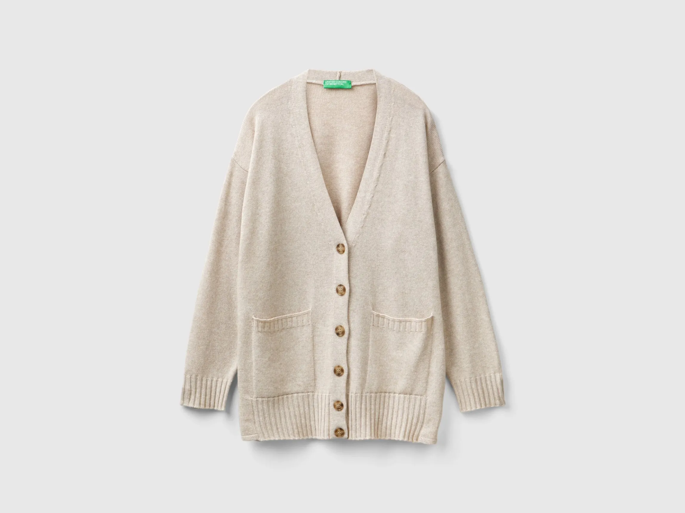 Oversized fit cardigan in wool blend