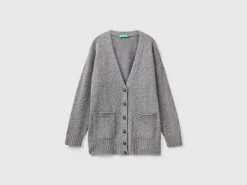 Oversized fit cardigan in wool blend