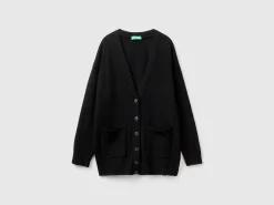Oversized fit cardigan in wool blend