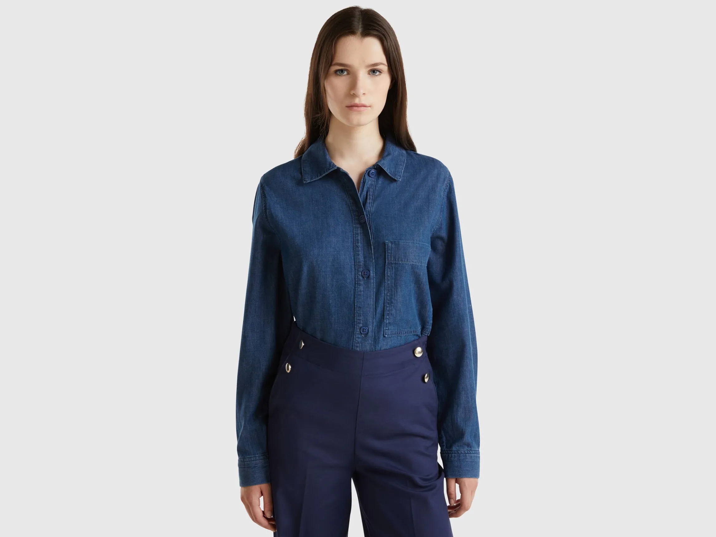 Oversized fit shirt in chambray
