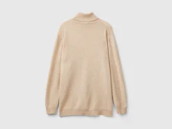 Oversized fit turtleneck in pure cashmere