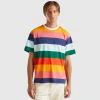 Oversized multicolor striped t-shirt
