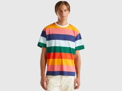 Oversized multicolor striped t-shirt