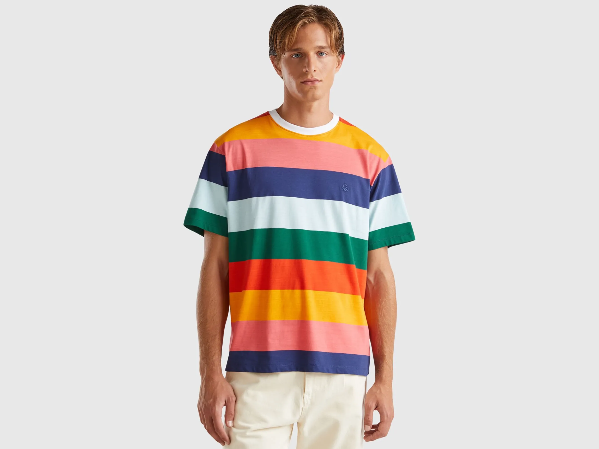 Oversized multicolor striped t-shirt