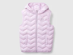 Padded vest in 3D wadding with hood